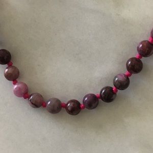 Natural jade necklace purple pink